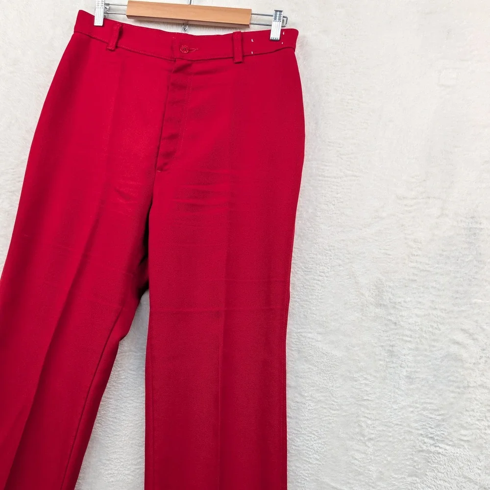 VTG Levi's Pants Men's 34x32 Red Wide Leg Bell Bottoms White Tab Disco Flare 70s